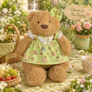 Bartholomew bear clothes outfits - Green Teddy Picnic Dress Set[WW-15-14IN]